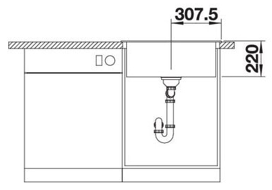 Blanco Pleon 6 (521678) Антрацит Габаритные размеры