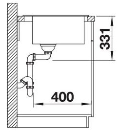 Blanco Pleon 5 (521669) Темна скеля Габаритные размеры