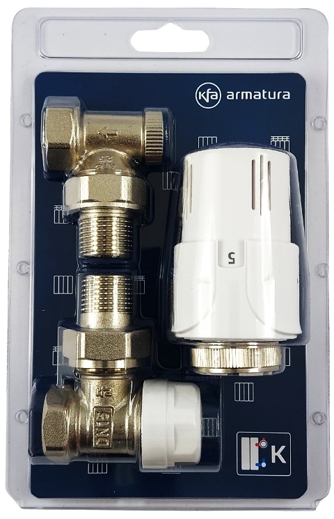 Термостатичний комплект KFA Armatura угловой, белый (757-140-07-BL) ціна 1150 грн - фотографія 2