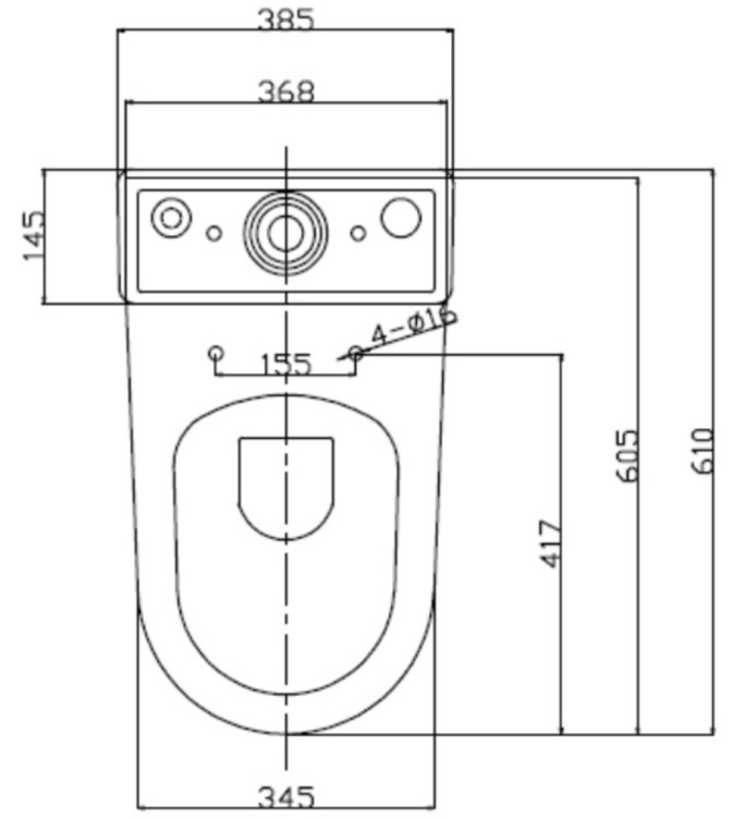 Ravak WC Concept Slim Combi RimOff (RKUM100010) Габаритные размеры