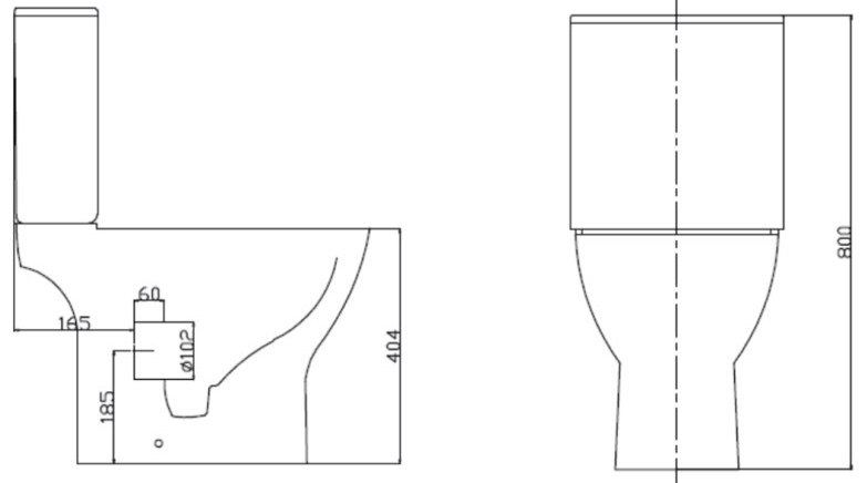 Ravak WC Concept Slim Combi RimOff (RKUM100010) Габаритные размеры