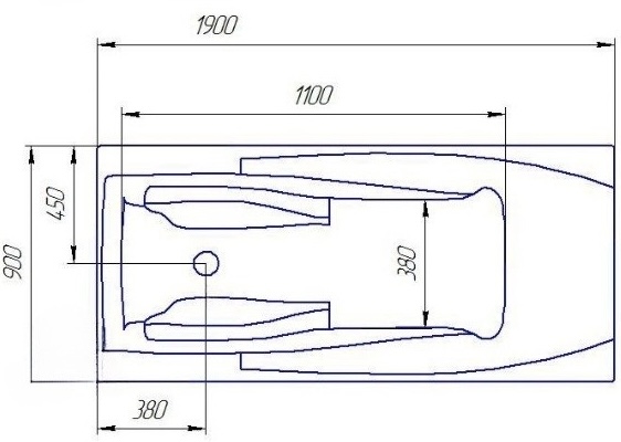 Redokss San Bolzano 190x90 Габаритные размеры