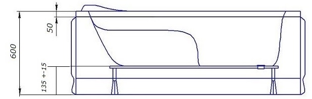 Redokss San Pescara 170x70 Габаритные размеры