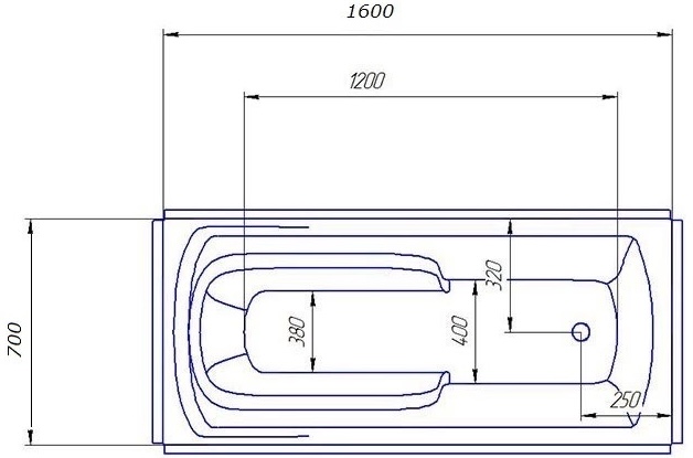 Redokss San Siracusa 160x70 Габаритные размеры