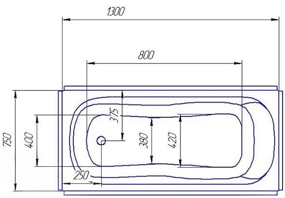 Redokss San Rimini 130x75 Габаритные размеры