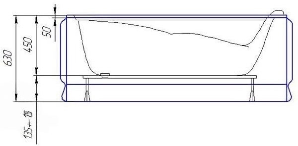 Redokss San Rimini 130x75 Габаритные размеры