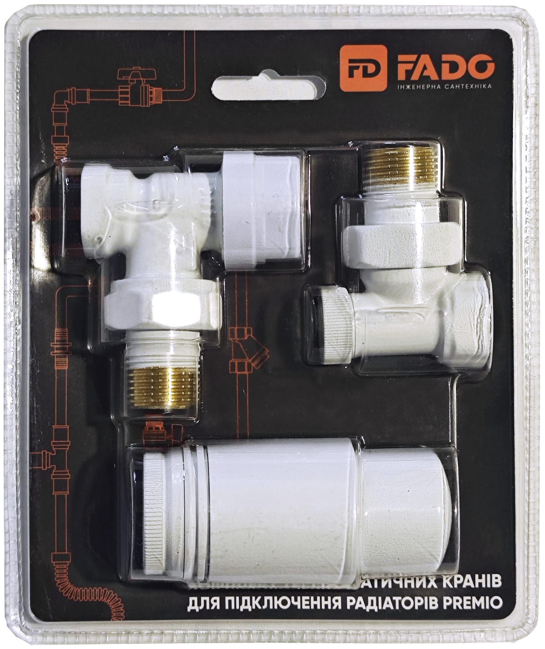 Термостатичний комплект FADO Premio 1/2", кутовий білий (KTS01W) ціна 1823 грн - фотографія 2