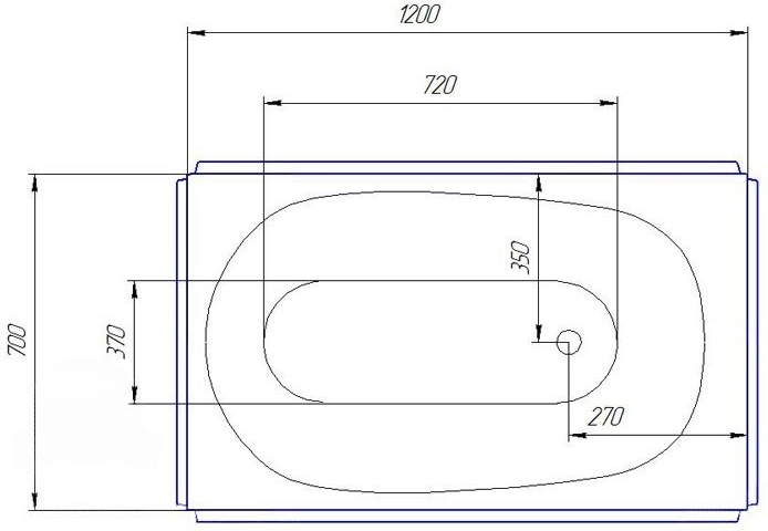 Redokss San Ravenna 120x70 Габаритные размеры