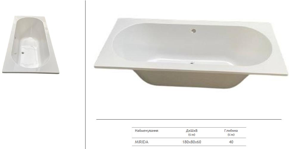 Redokss San Mirida 180x80 Габаритные размеры