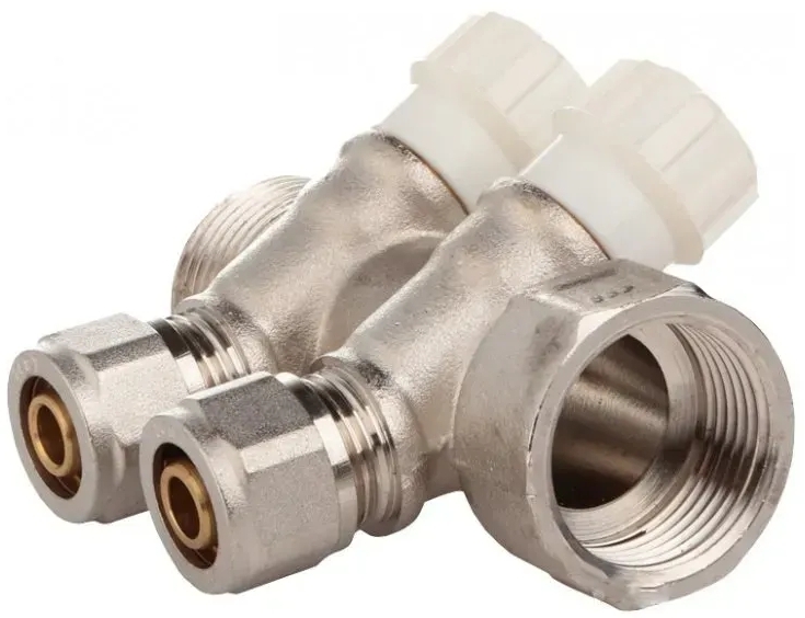 Коллектор с вентильными кранами и фитингом Fado 3/4" x 16x2 (KVO02)