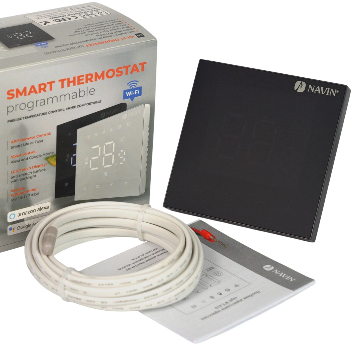 в продаже Терморегулятор Navin WT410 W-16A с Wi-Fi, черный (24-260273-8686) - фото 3
