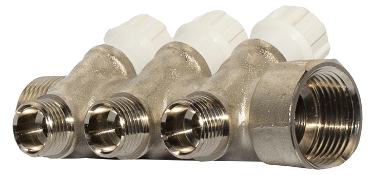 Коллектор с вентильными кранами под евроконус Fado 1" x3/4"x2 (KVE12) цена 0 грн - фотография 2