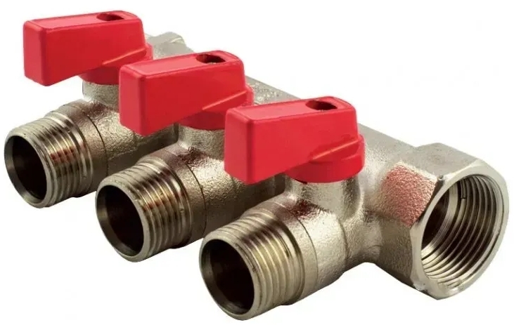 Коллектор с шаровыми кранами Fado 1" x 1/2"x3 (KSR13)