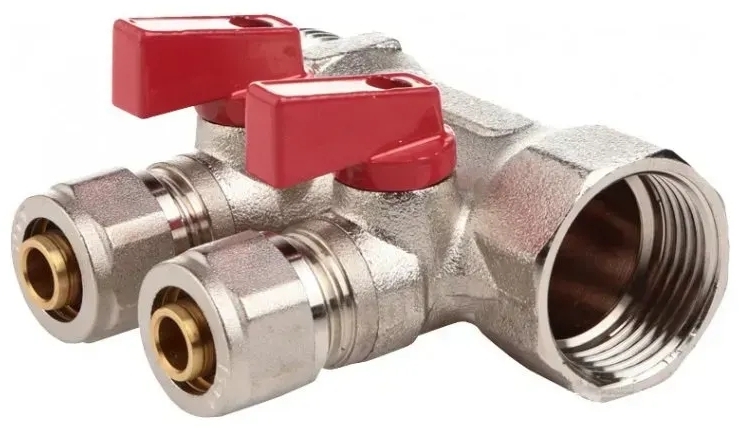 Коллектор с шаровыми кранами и фитингом Fado 3/4" x 16x2 (KSO02)