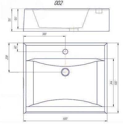 Redokss San Stics 60x50 см (APR002) Габаритные размеры