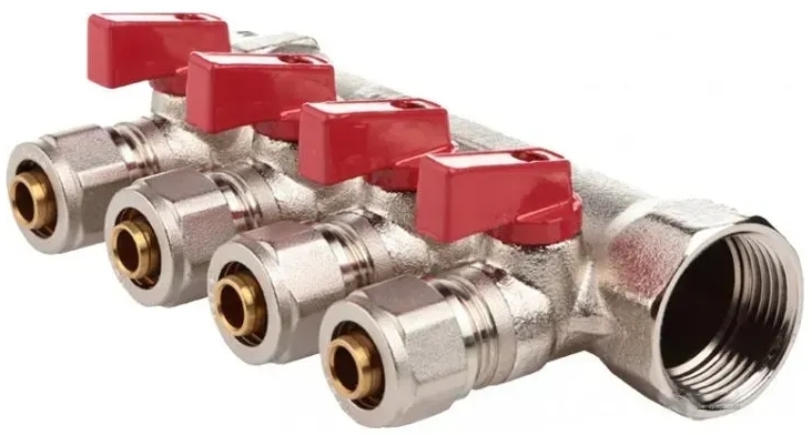 Коллектор с шаровыми кранами и фитингом Fado 1" x 16x4 (KSO14)