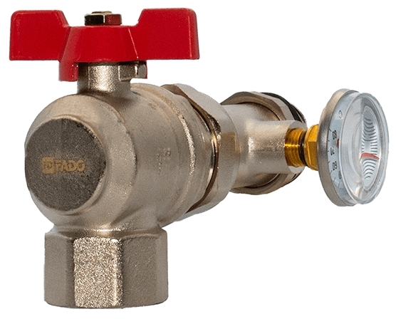 в продажу Кран для колектора Fado 1" з термометром кутовий (KU30) - фото 3