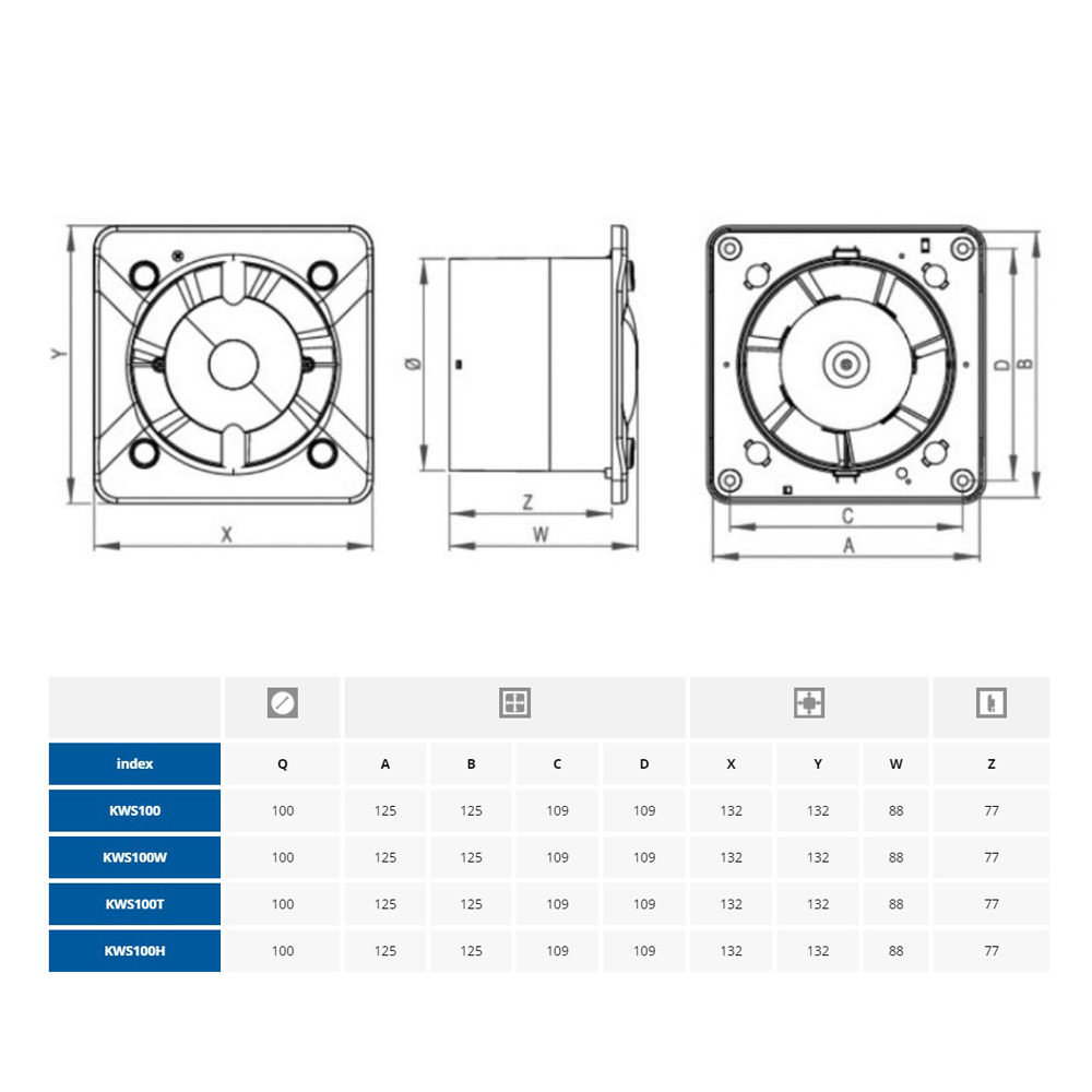 Awenta System+ Silent KWS100 уцінка Габаритні розміри