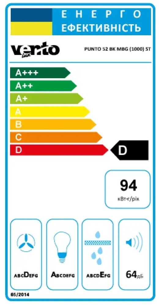 Кухонная вытяжка Ventolux Punto 52 BK/MBG (1000) ST обзор - фото 8