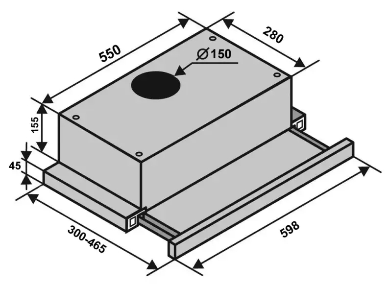 Ventolux Garda 60 MX (1000) LED 2S Габаритні розміри