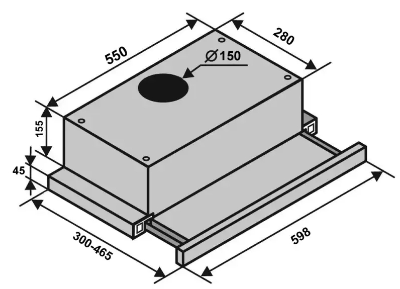 Ventolux Garda 60 BG (1000) LED 2S Габаритні розміри