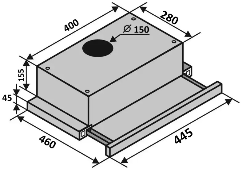Ventolux Garda 45 WH (700) LED Габаритные размеры