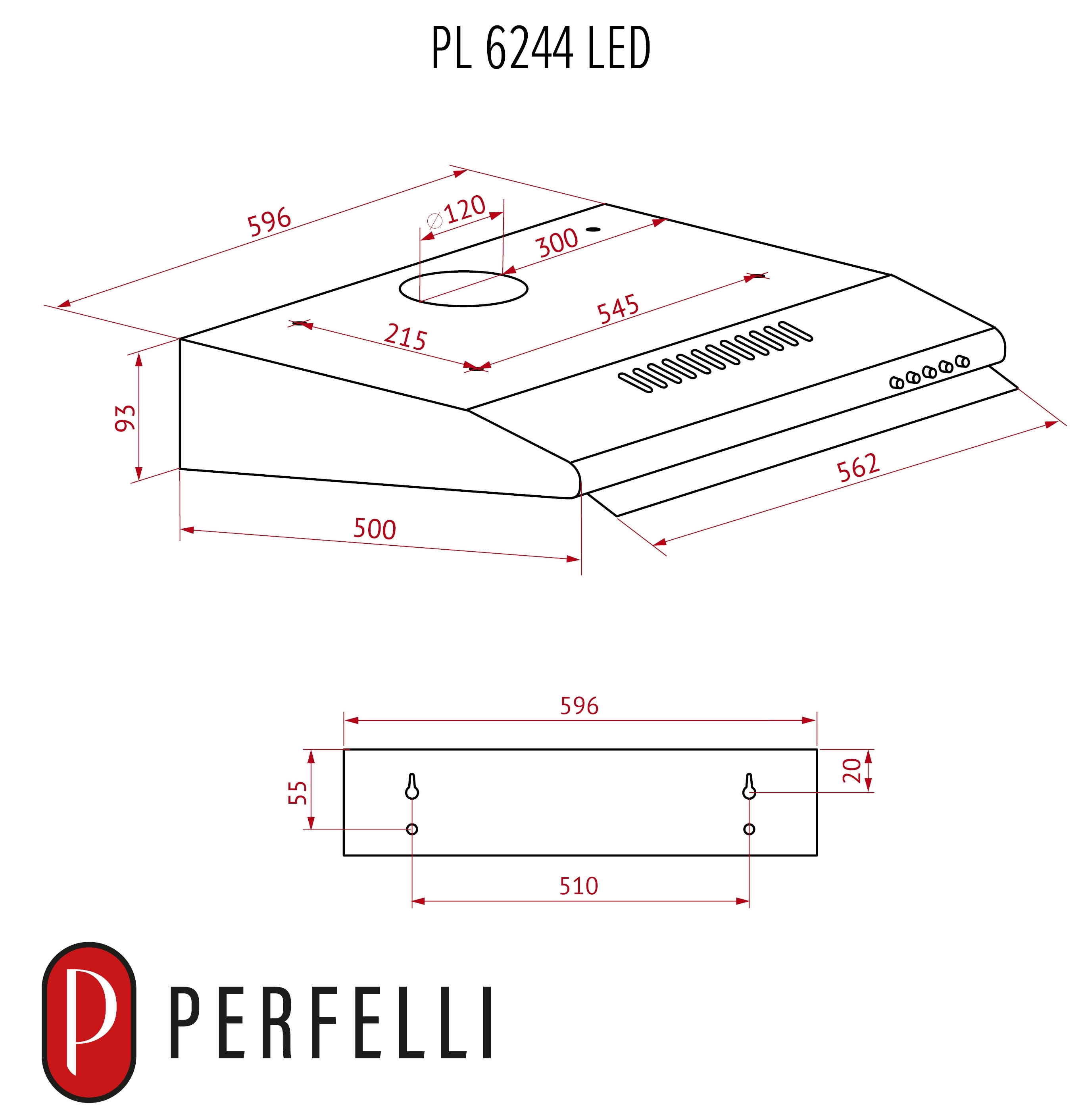Perfelli PL 6244 BR Led Габаритні розміри