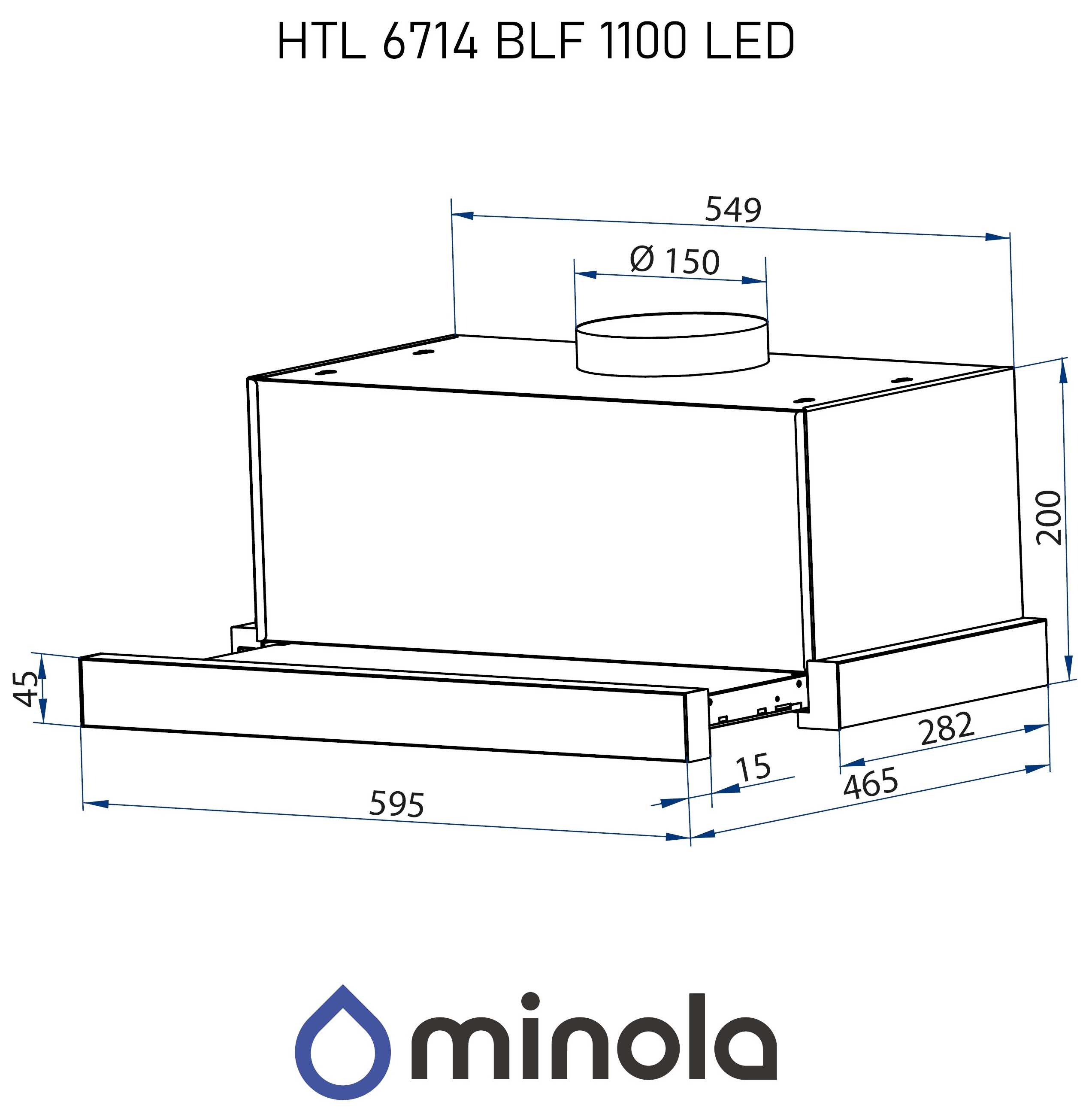 Minola HTL 6714 BLF 1100 Led Габаритные размеры