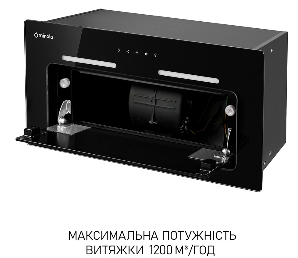 обзор товара Кухонная вытяжка Minola HBI 6873 BL Glass 1200 Led Line - фотография 12
