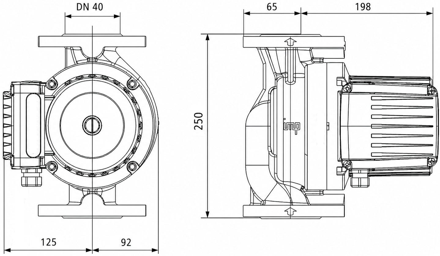 IMP Pumps GHNbasic II 40-70F (979524462) Габаритні розміри