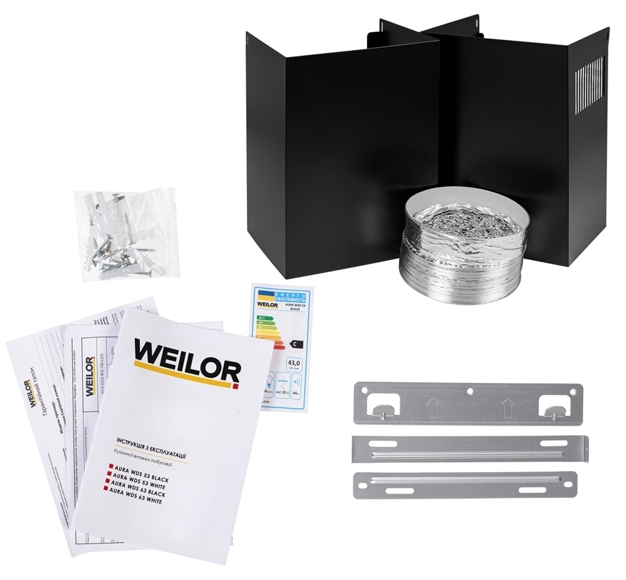огляд товару Кухонна витяжка Weilor Aura WDS 53 Black - фотографія 12