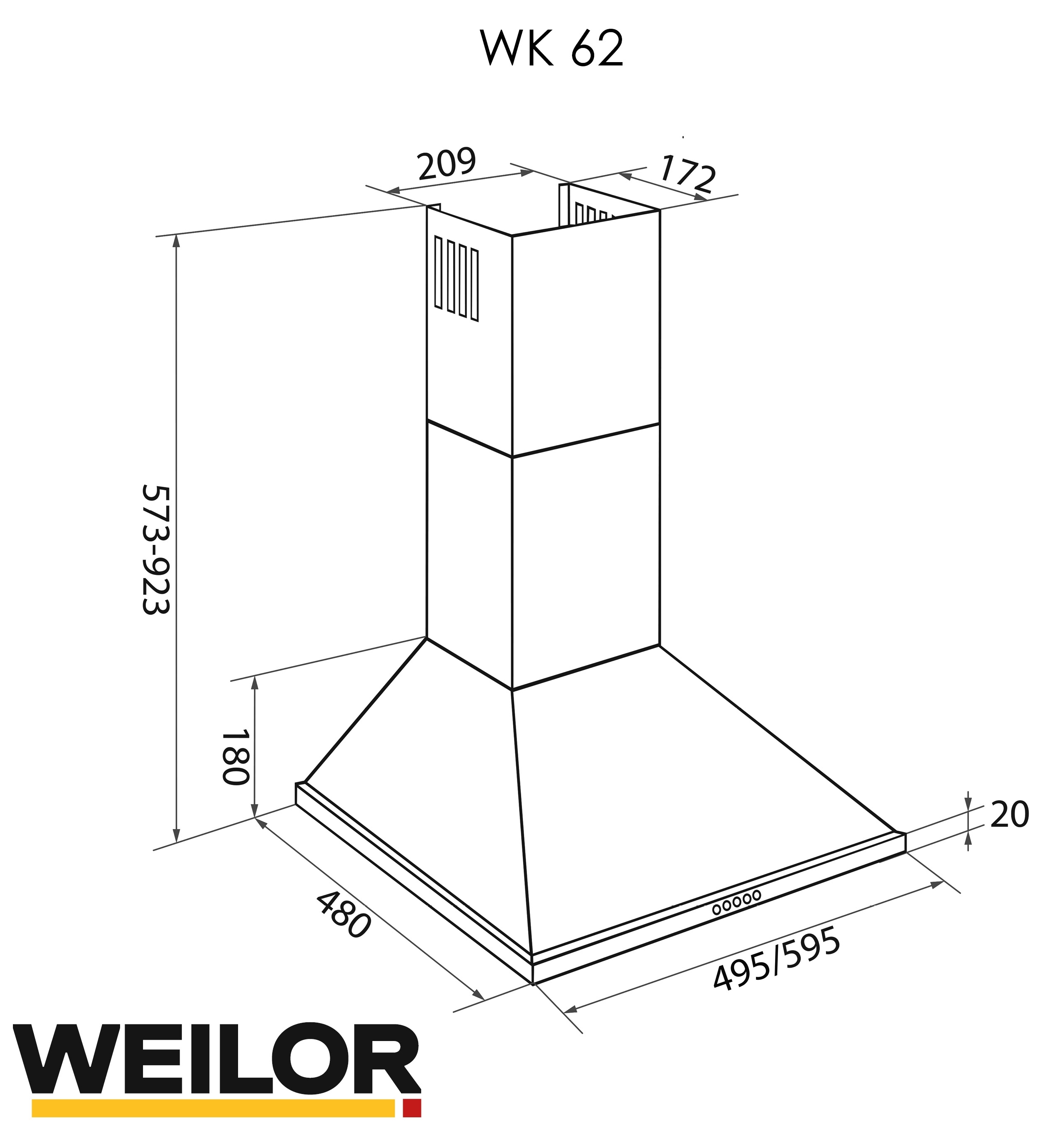 Weilor WK 62 BL Габаритные размеры