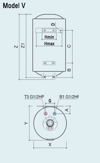 Quartz Start 50 V Slim Габаритні розміри