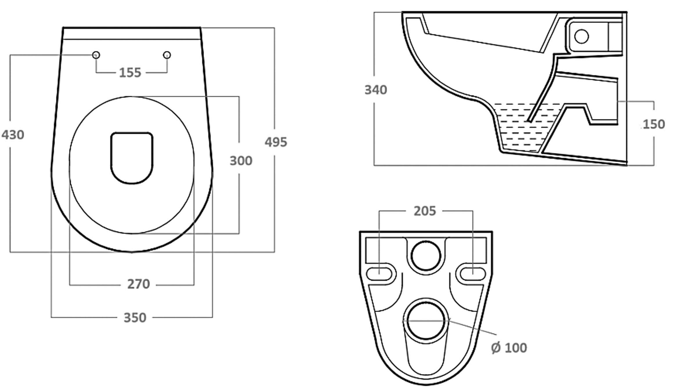 Pearl Verona (WHB-VER-PP) Габаритні розміри