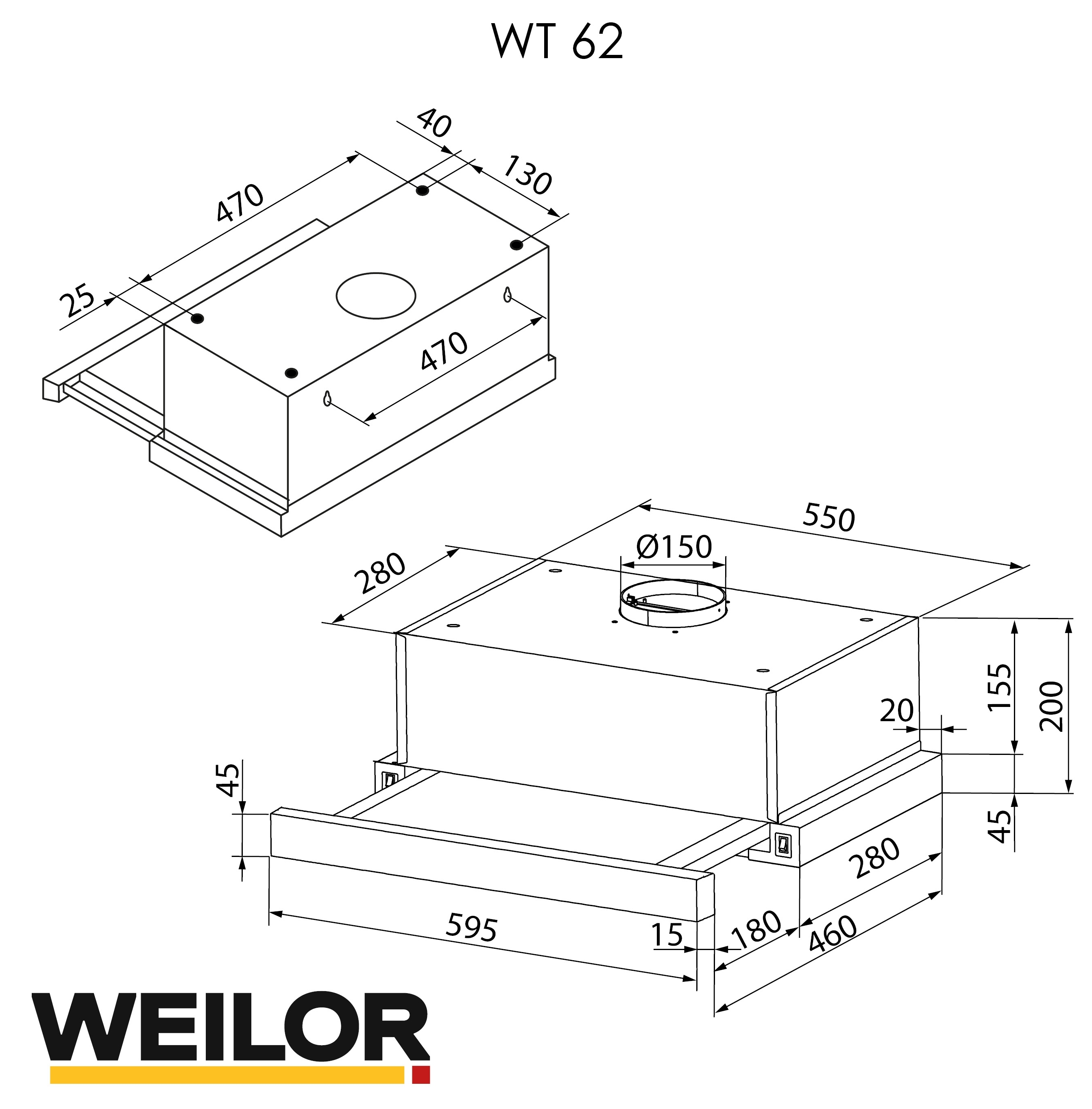 Weilor WT 62 SS Габаритные размеры