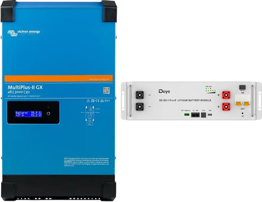 Система резервного питания Victron Energy MultiPlus-II + аккумулятор Deye 100Ah