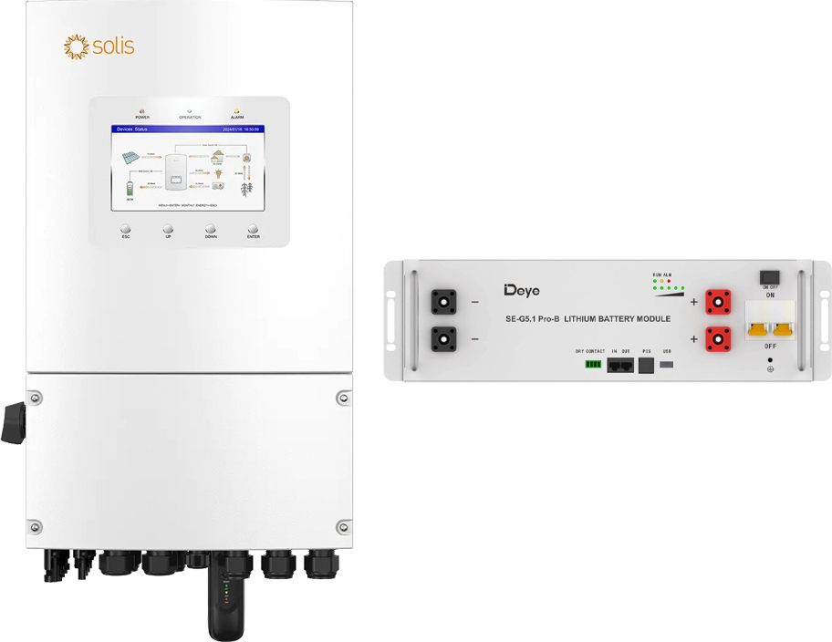 Система резервного питания Solis 6000Вт + аккумулятор Deye 100Ah