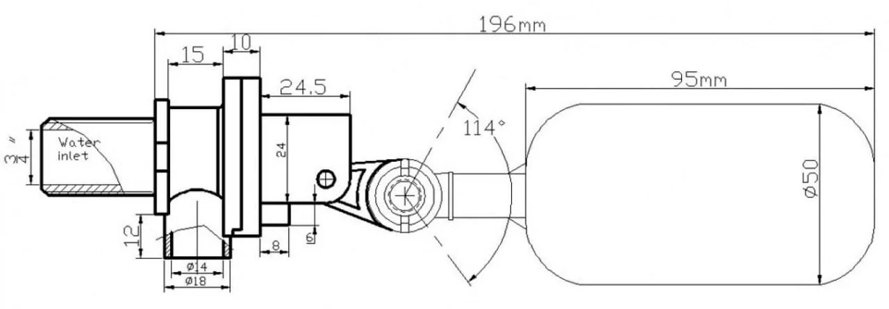 Raifil 3/4" (резьба) Габаритные размеры