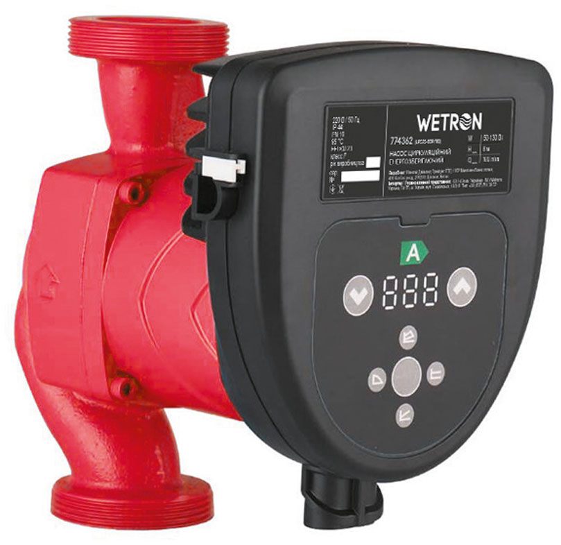 Циркуляційний насос Wetron 50-130Вт Hmax 8м Qmax 100л/хв 1½" 180мм + гайки 1" (774362)