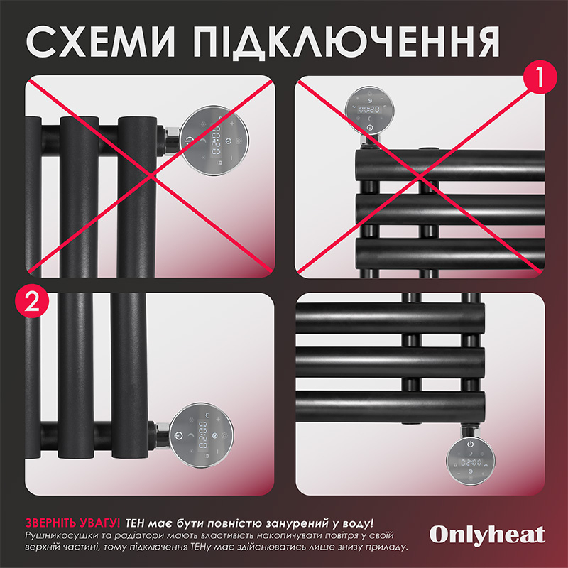 ТЕН для рушникосушки OnlyHeat Ivory Chrome 0.6 кВт характеристики - фотографія 7