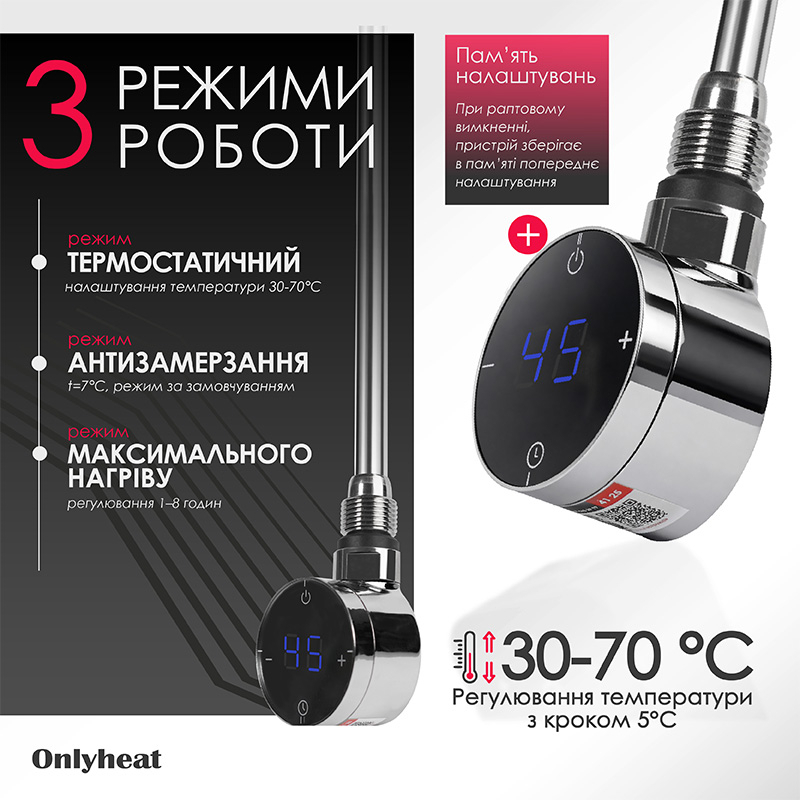 ТЕН для рушникосушки OnlyHeat Argent Chrome 0.3 кВт інструкція - зображення 6