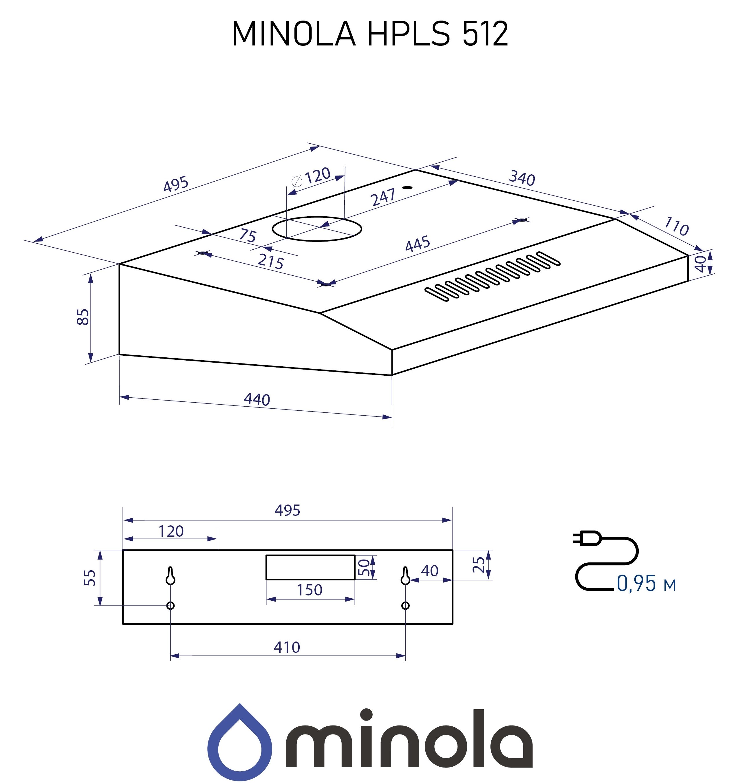Minola HPLS 512 I Габаритные размеры