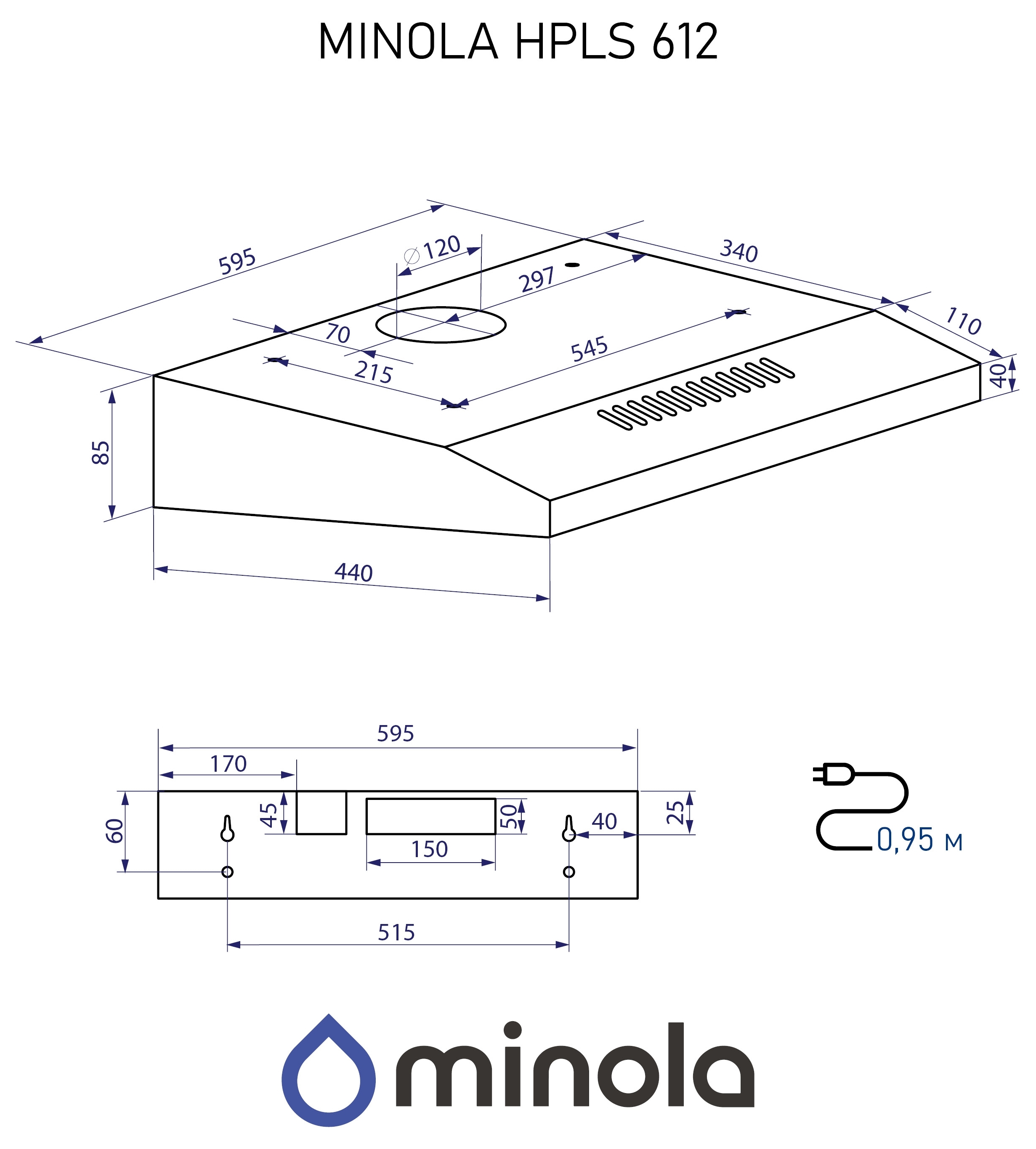 Minola HPLS 612 I Габаритные размеры
