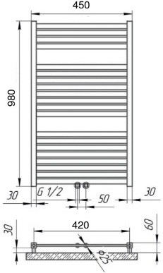 Polywarm Ithaka Wic 20/45, черный Габаритные размеры