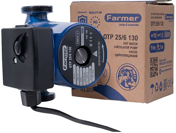 Характеристики циркуляционный насос Farmer 25/6-130 (20879)