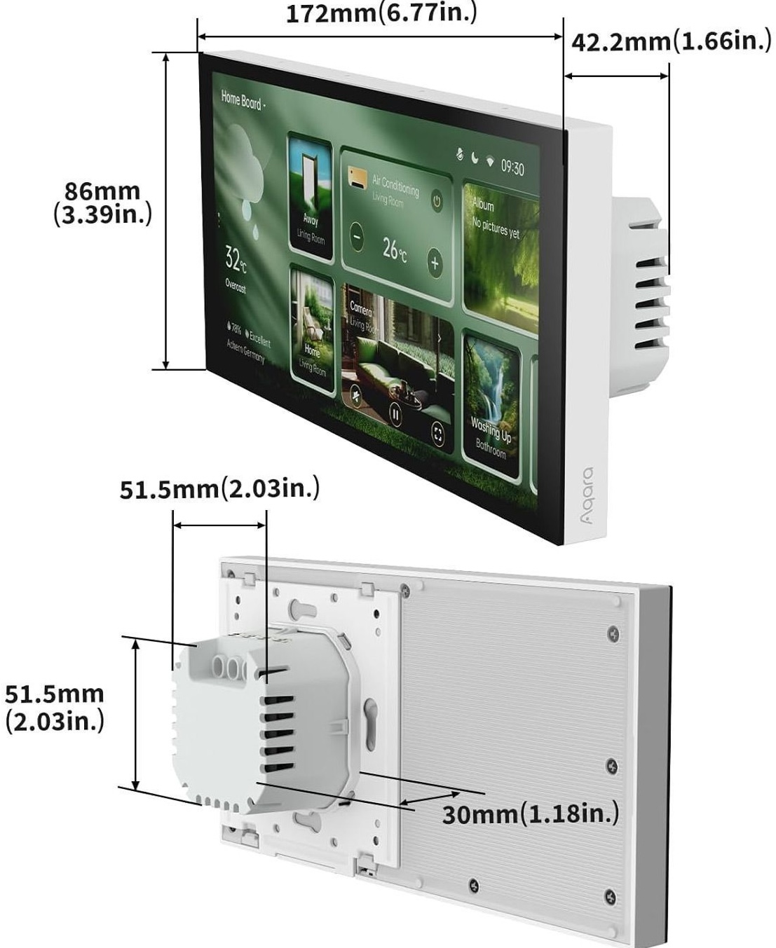 Aqara MP-K03D S1 Plus Габаритные размеры