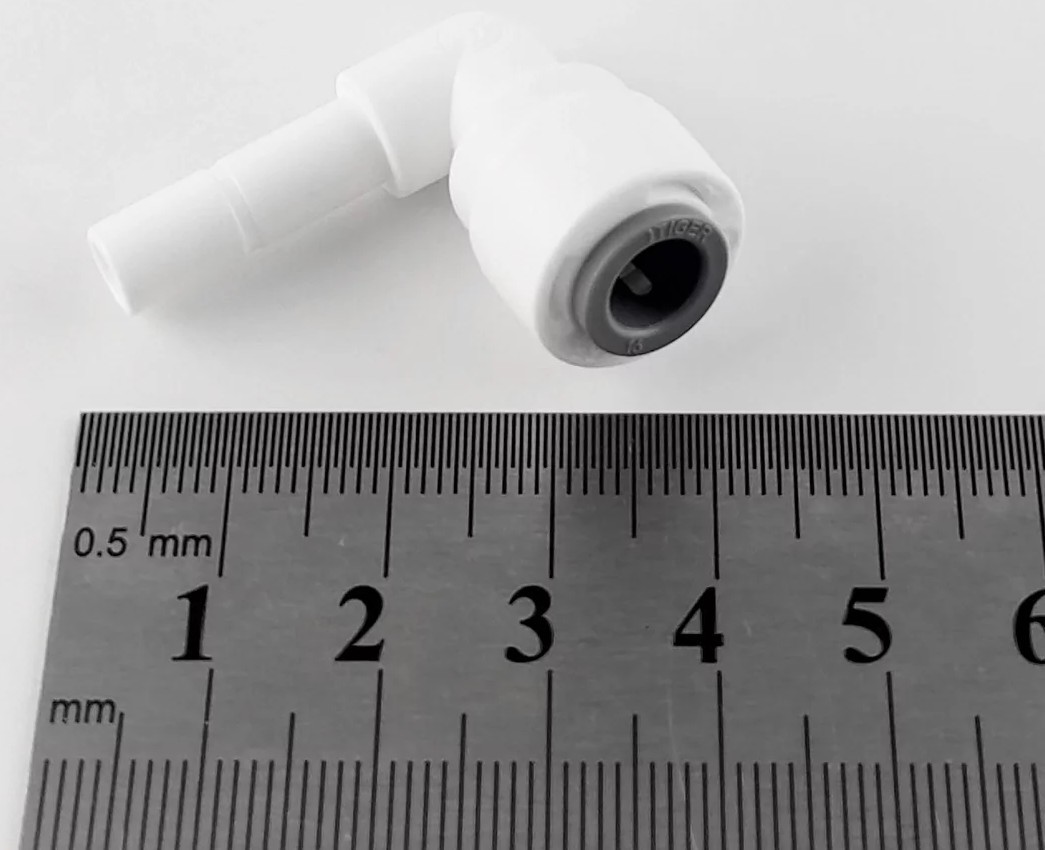 Фітинг кутовий Raifil 1814-A (стержень 1/4" - цанга 1/4") ціна 75 грн - фотографія 2