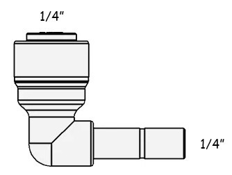 в продажу Фітинг кутовий Raifil 1814-A (стержень 1/4" - цанга 1/4") - фото 3
