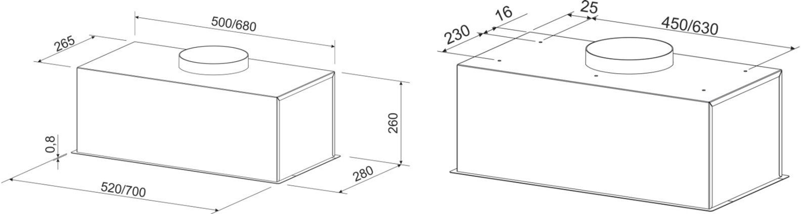 Eleyus Boxer 800 Led 52 WH Габаритные размеры