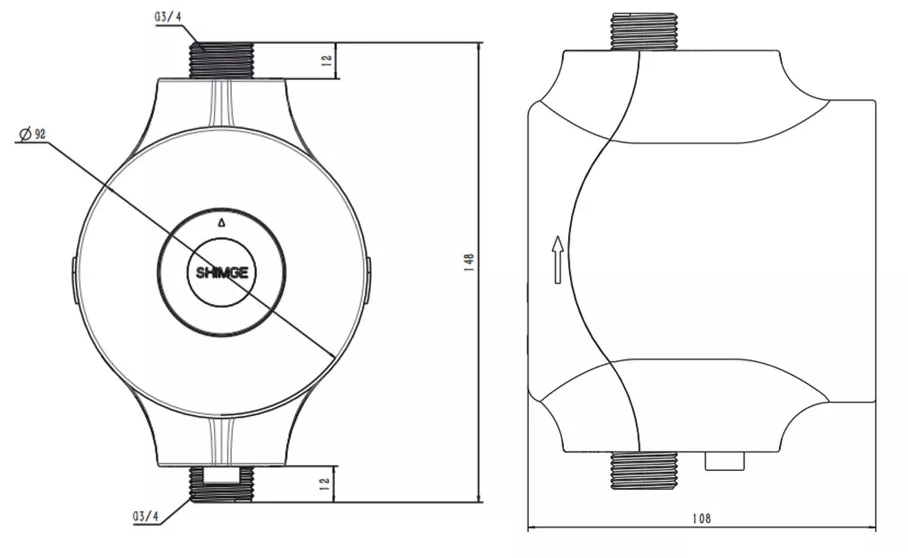 Shimge HBS24-12 Габаритные размеры